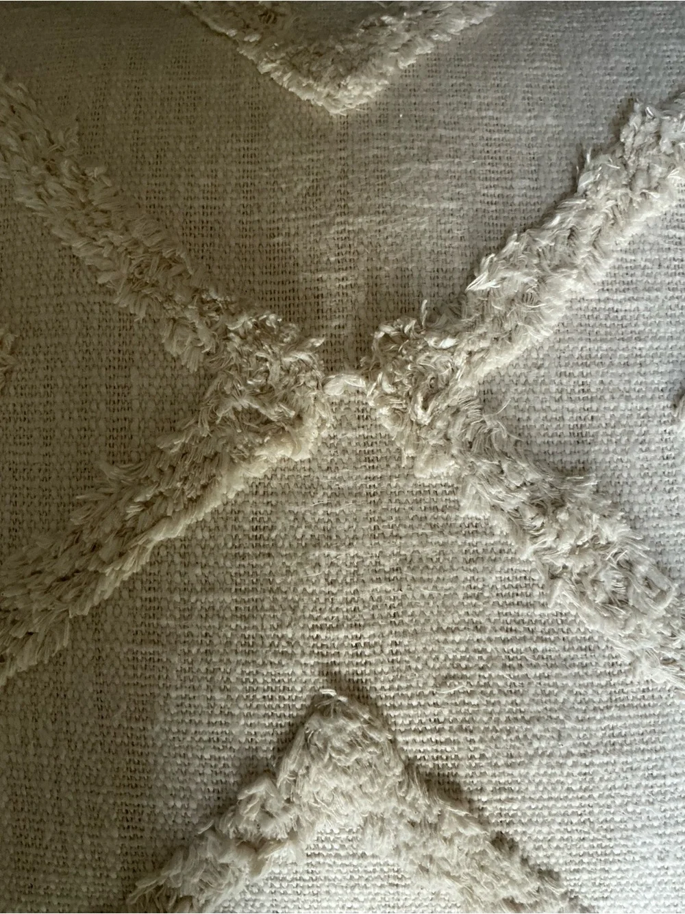 Textured Tassel Throw Pillow - Cream Accent